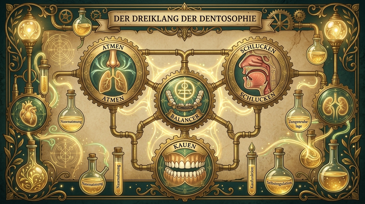 Der Dreiklang der Dentosophie: Reeducation von Atmen, Schlucken und Kauen im Zusammenspiel mit dem Balancer